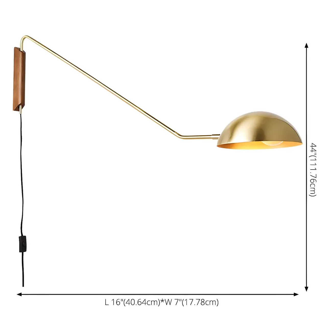 Minimalist Metal Bowl Shade Swing Arm Wall Light Image - 11 | homeyfad