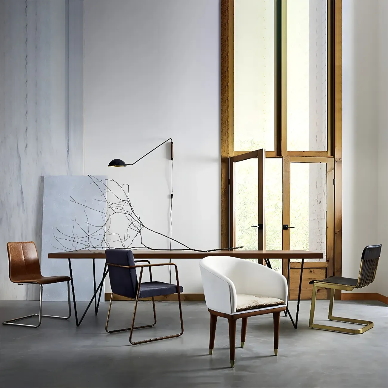 Minimalist Metal Bowl Shade Swing Arm Wall Light Image - 8