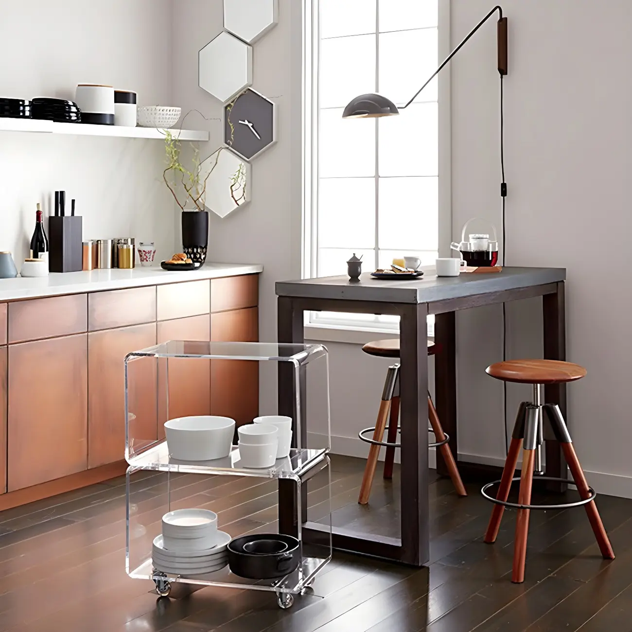 Minimalist Metal Bowl Shade Swing Arm Wall Light Image - 9 | homeyfad