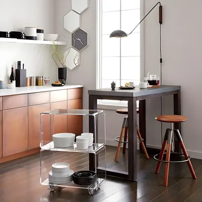 Minimalist Metal Bowl Shade Swing Arm Wall Light Image - 9