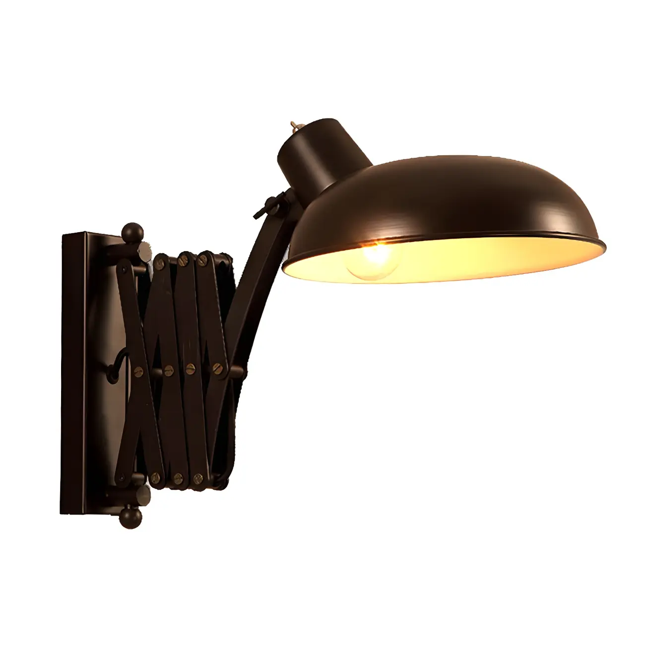 Retro Industrial Metal Black Swing Arm Wall Light Image - 12 | homeyfad