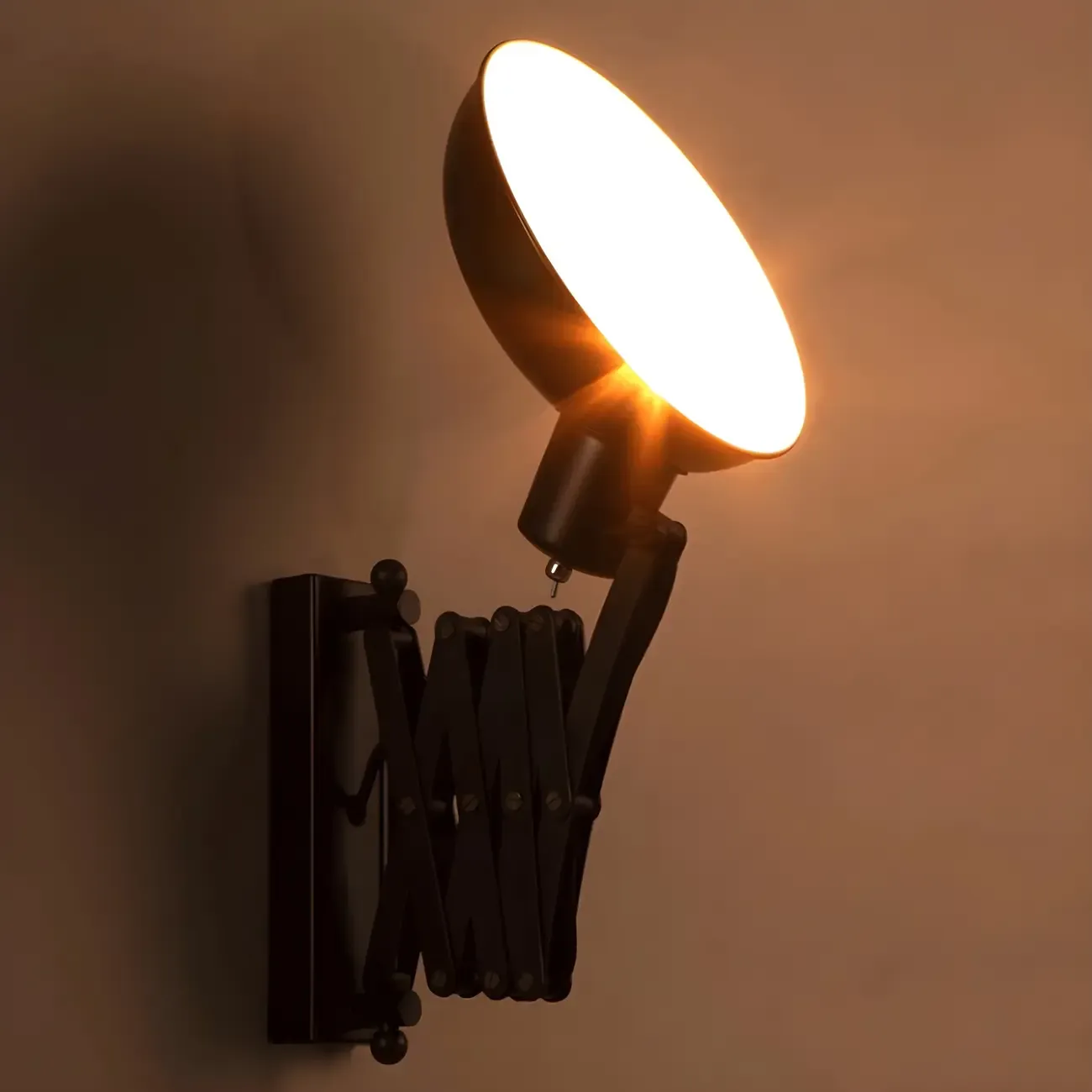 Retro Industrial Metal Black Swing Arm Wall Light Image - 6