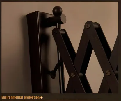 Retro Industrial Metal Black Swing Arm Wall Light Image - 10