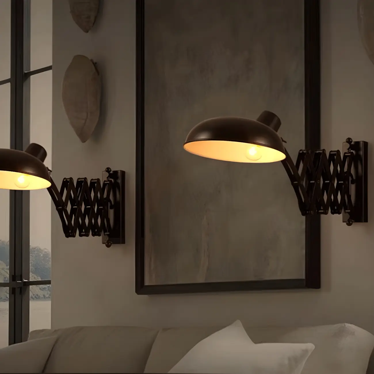 Retro Industrial Metal Black Swing Arm Wall Light Image - 11 | homeyfad