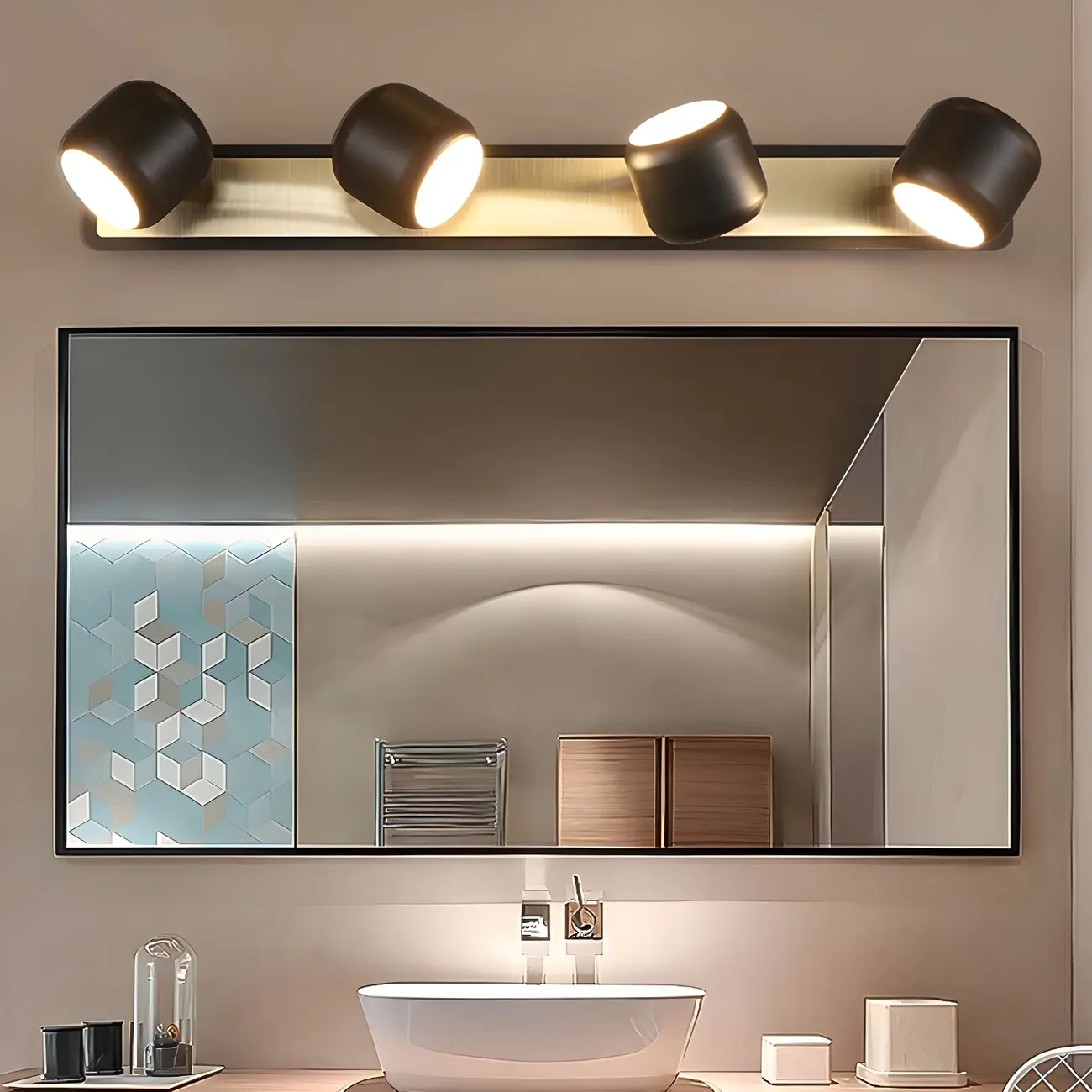 Minimalist Metal Vanity Light with Integrated LED for Bathroom Image - 1 | homeyfad