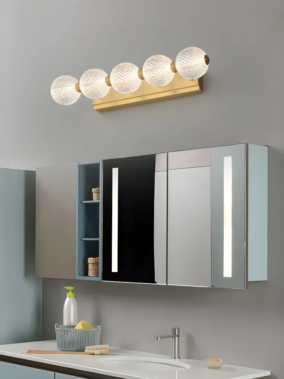 Modern Globe Vanity Light with Integrated LED for Bathroom Image - 18