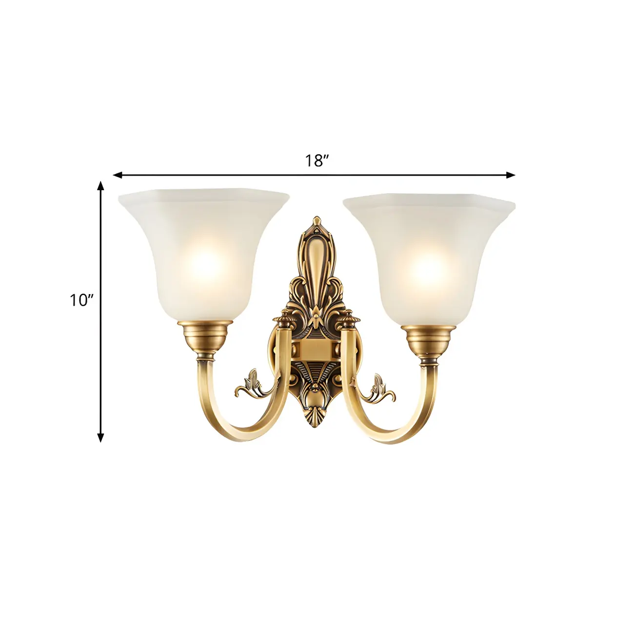 Colonial Brass Up Wall Sconce with Glass Shade for Hallway | homeyfad