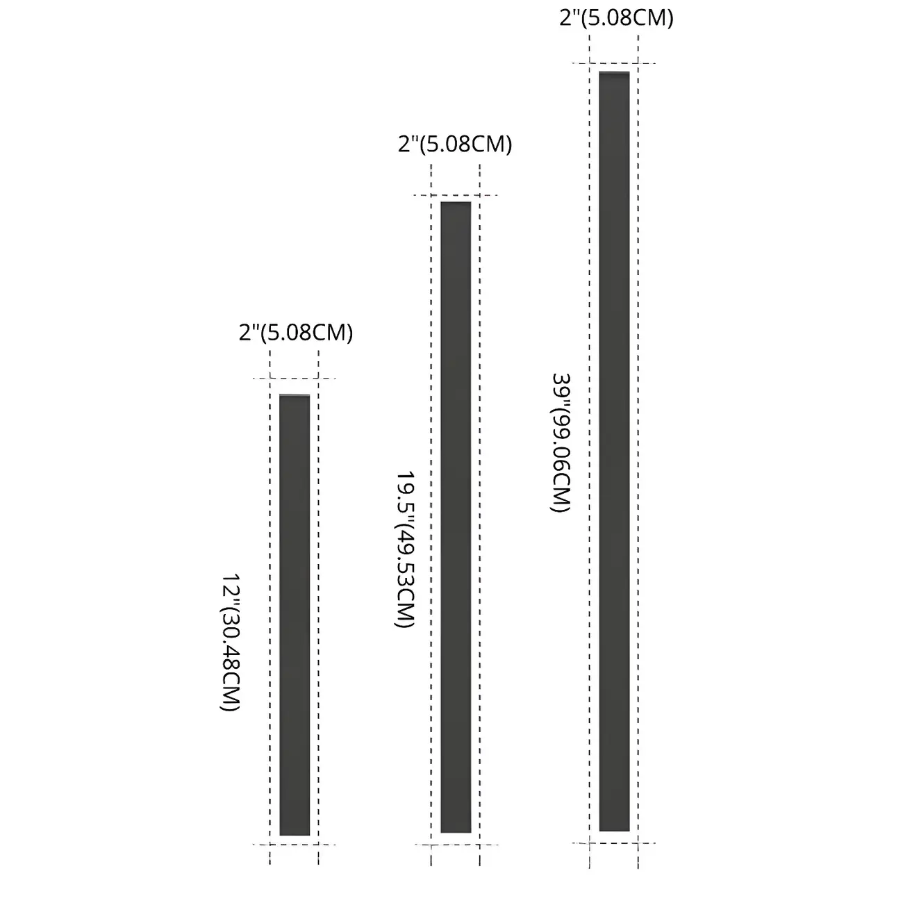 Modern Metal Black Linear Outdoor LED Wall Light Fixture Image - 7 | homeyfad