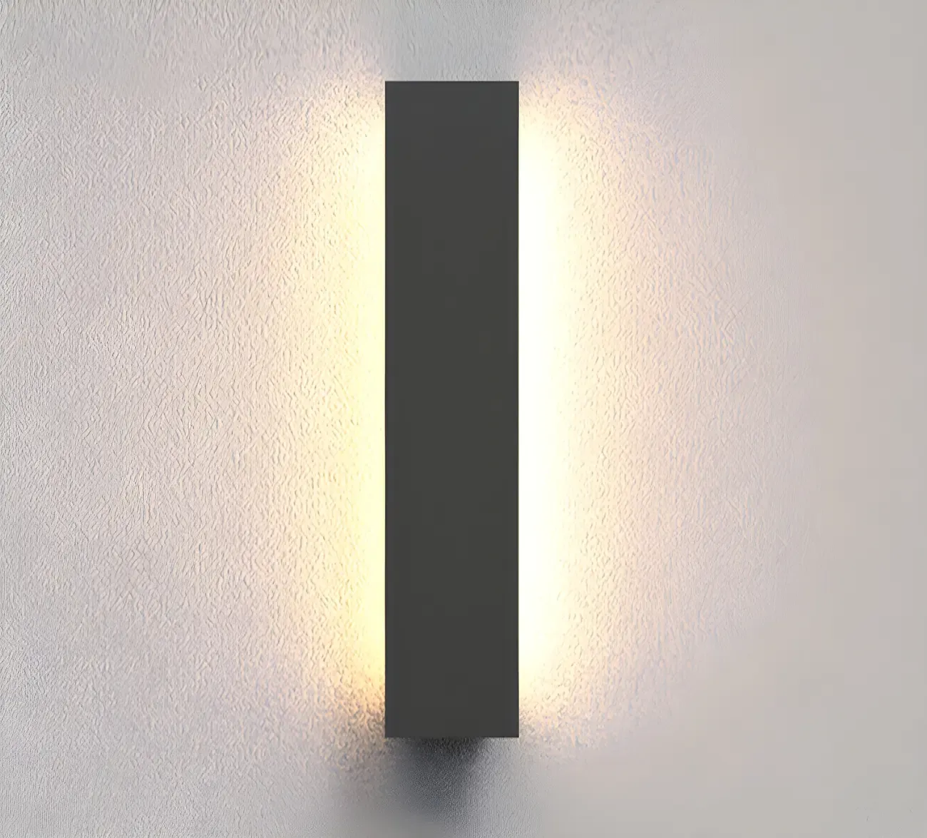 Modern Metal Black Linear Outdoor LED Wall Light Fixture Image - 8