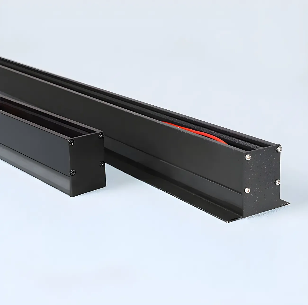 Modern Metal Black Linear Outdoor LED Wall Light Fixture Image - 9