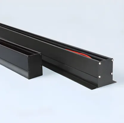 Modern Metal Black Linear Outdoor LED Wall Light Fixture Image - 9