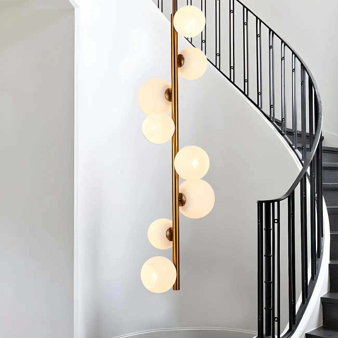 Modern Vertical Glass Chandelier for Entryway Image - 2