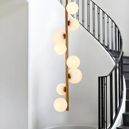 Modern Vertical Glass Chandelier for Entryway Image - 2