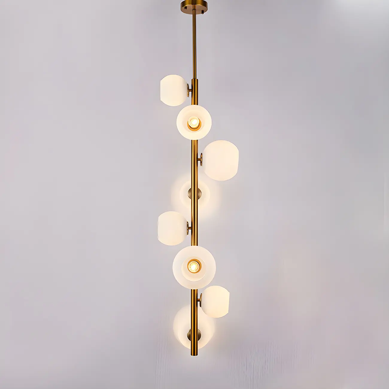 Modern Vertical Glass Chandelier for Entryway Image - 1 | homeyfad