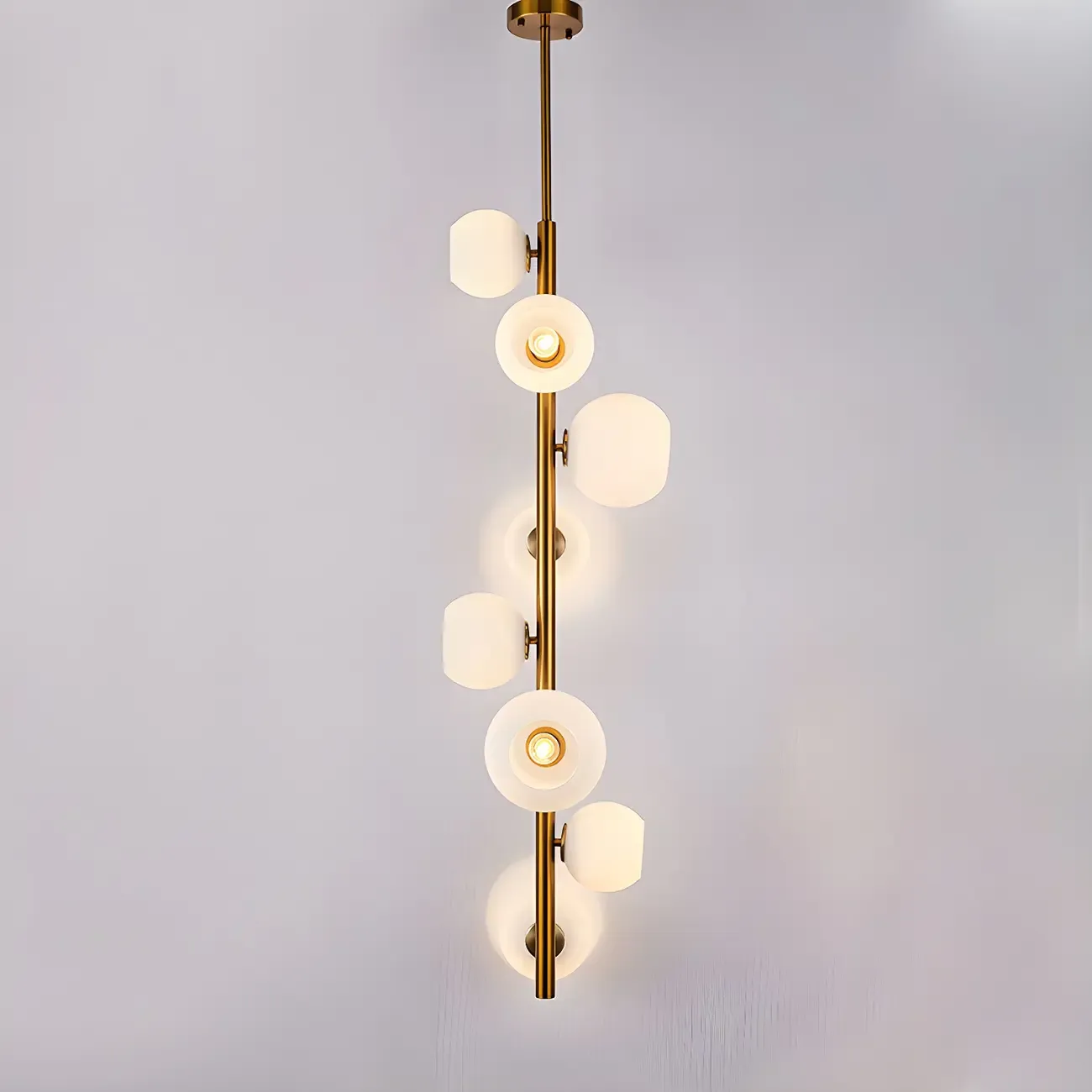 Modern Vertical Glass Chandelier for Entryway Image - 1