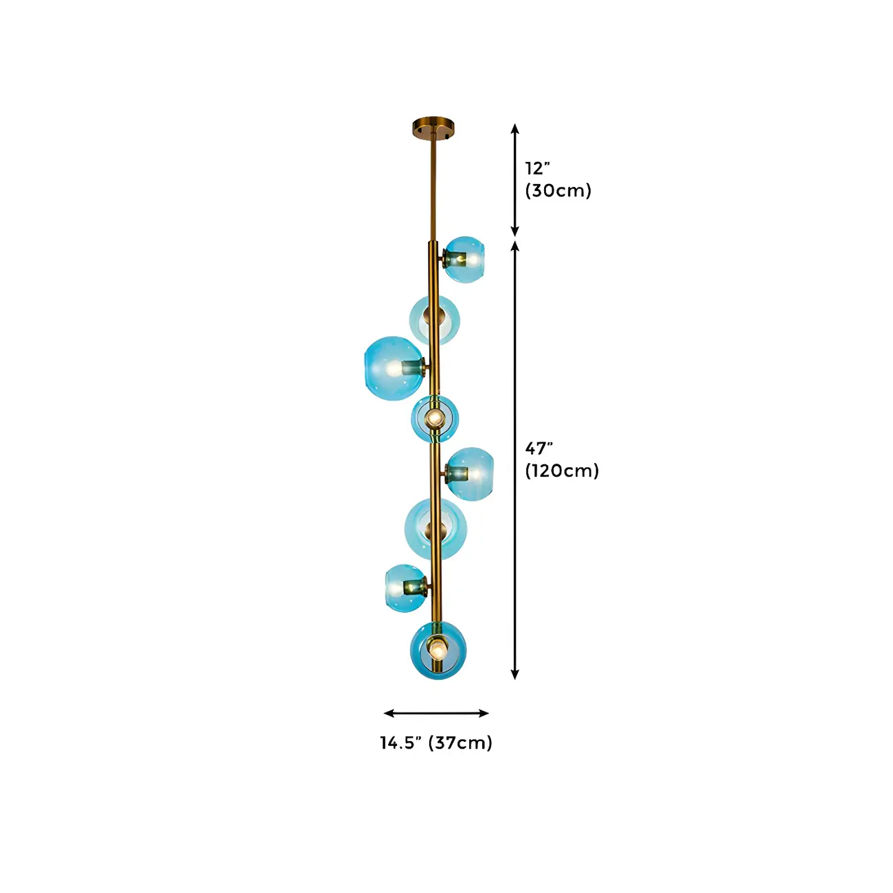 Modern Vertical Glass Chandelier for Entryway Image - 5 | homeyfad