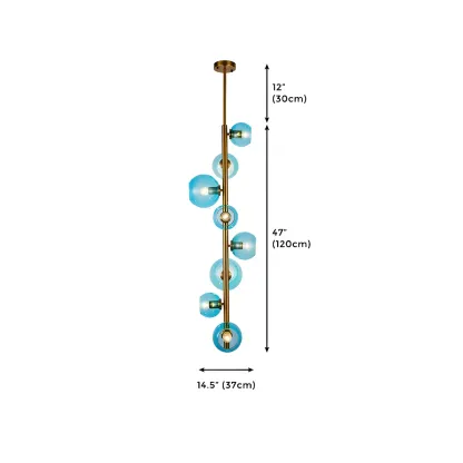 Modern Vertical Glass Chandelier for Entryway Image - 5