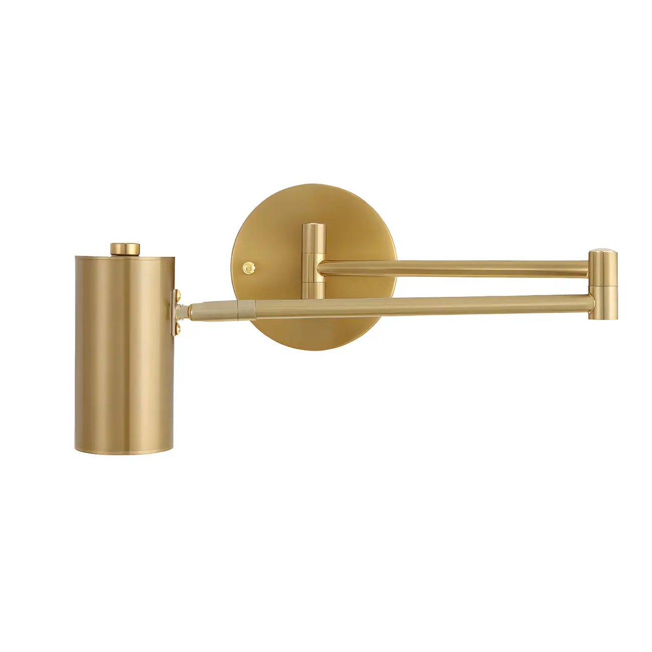 1-Light Cylindrical Metal Arm Swing Wall Light Image - 5 | homeyfad