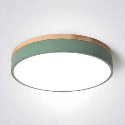 Modern LED Flush Ceiling Light with Wood for Bedroom Image - 8
