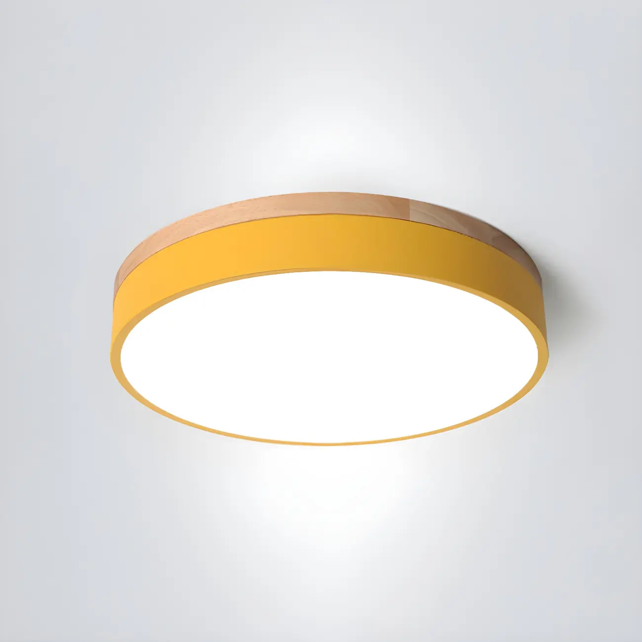 Modern LED Flush Ceiling Light with Wood for Bedroom Image - 10 | homeyfad