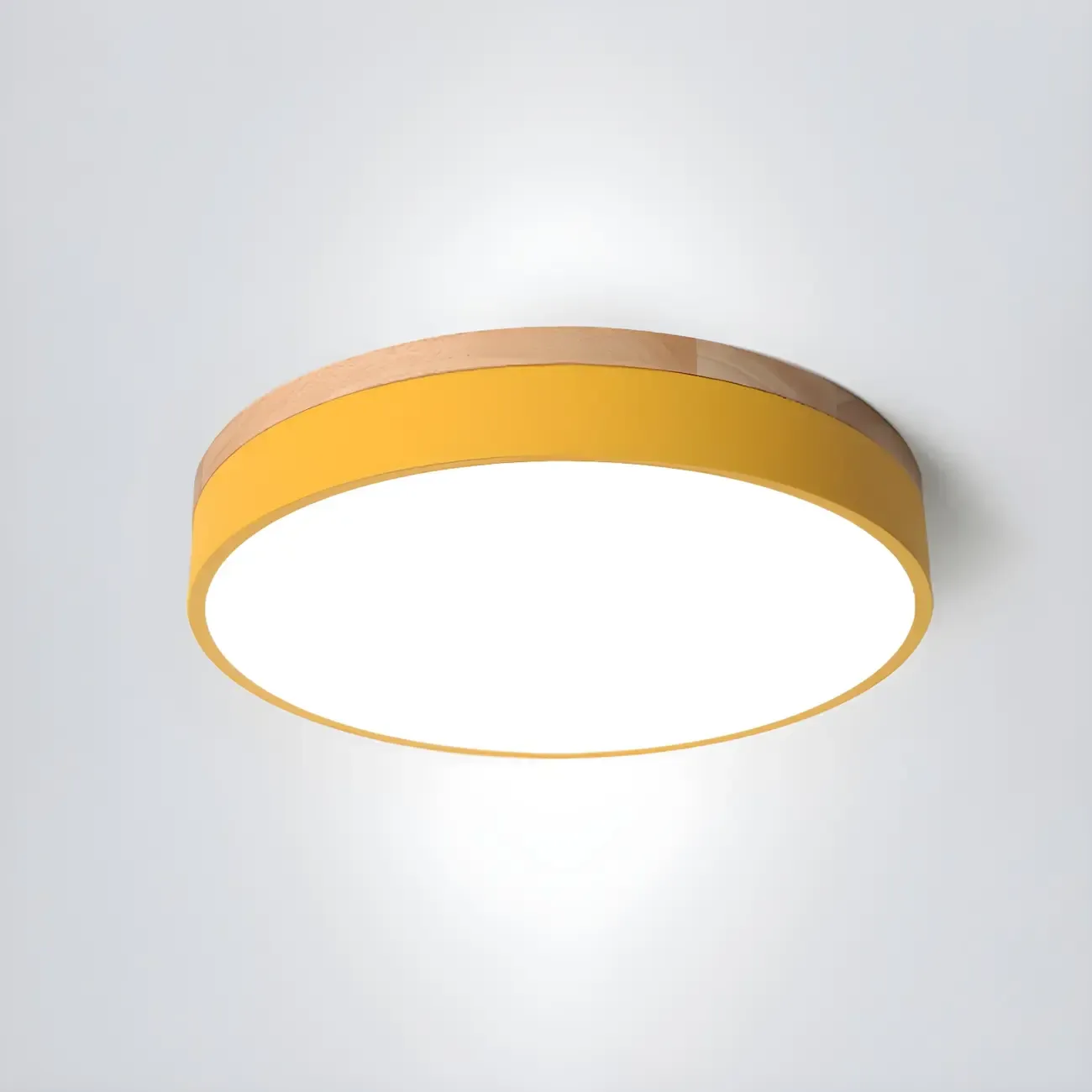 Modern LED Flush Ceiling Light with Wood for Bedroom Image - 10