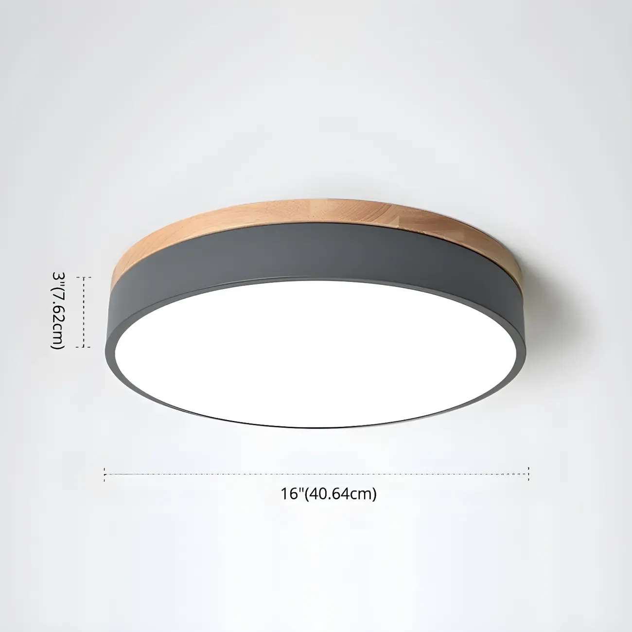Modern LED Flush Ceiling Light with Wood for Bedroom Image - 12