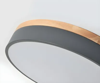 Modern LED Flush Ceiling Light with Wood for Bedroom Image - 17