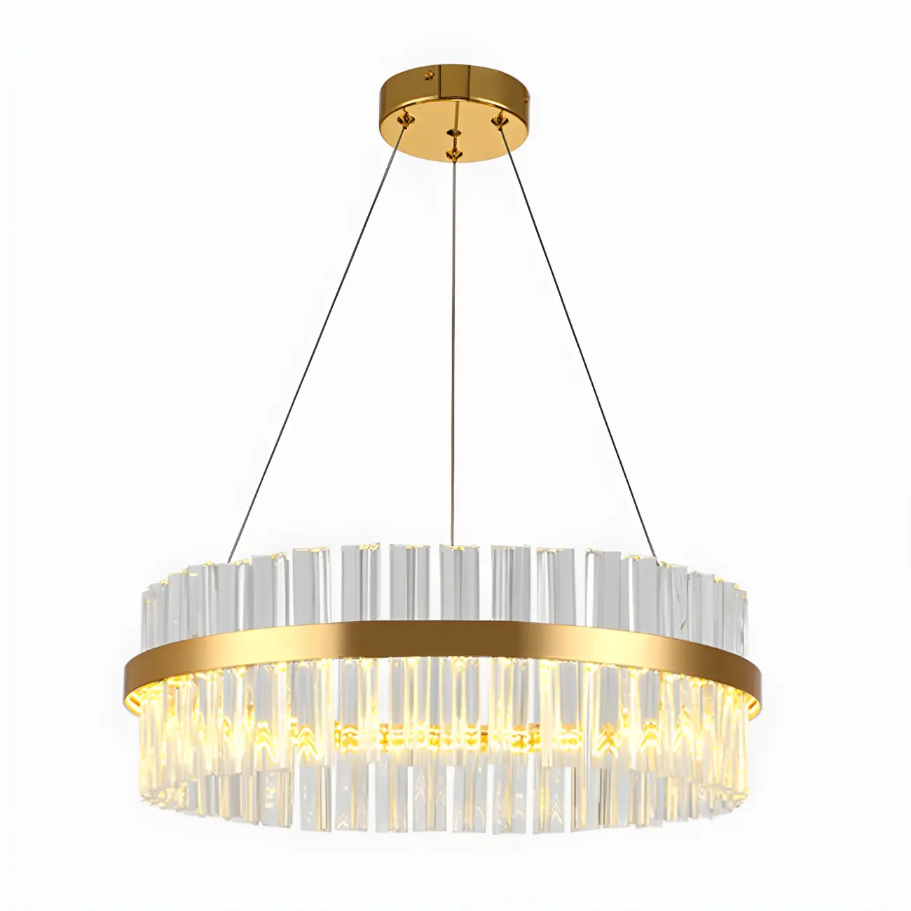 Modern Brass Round Crystal Island Chandelier Image - 4 | homeyfad