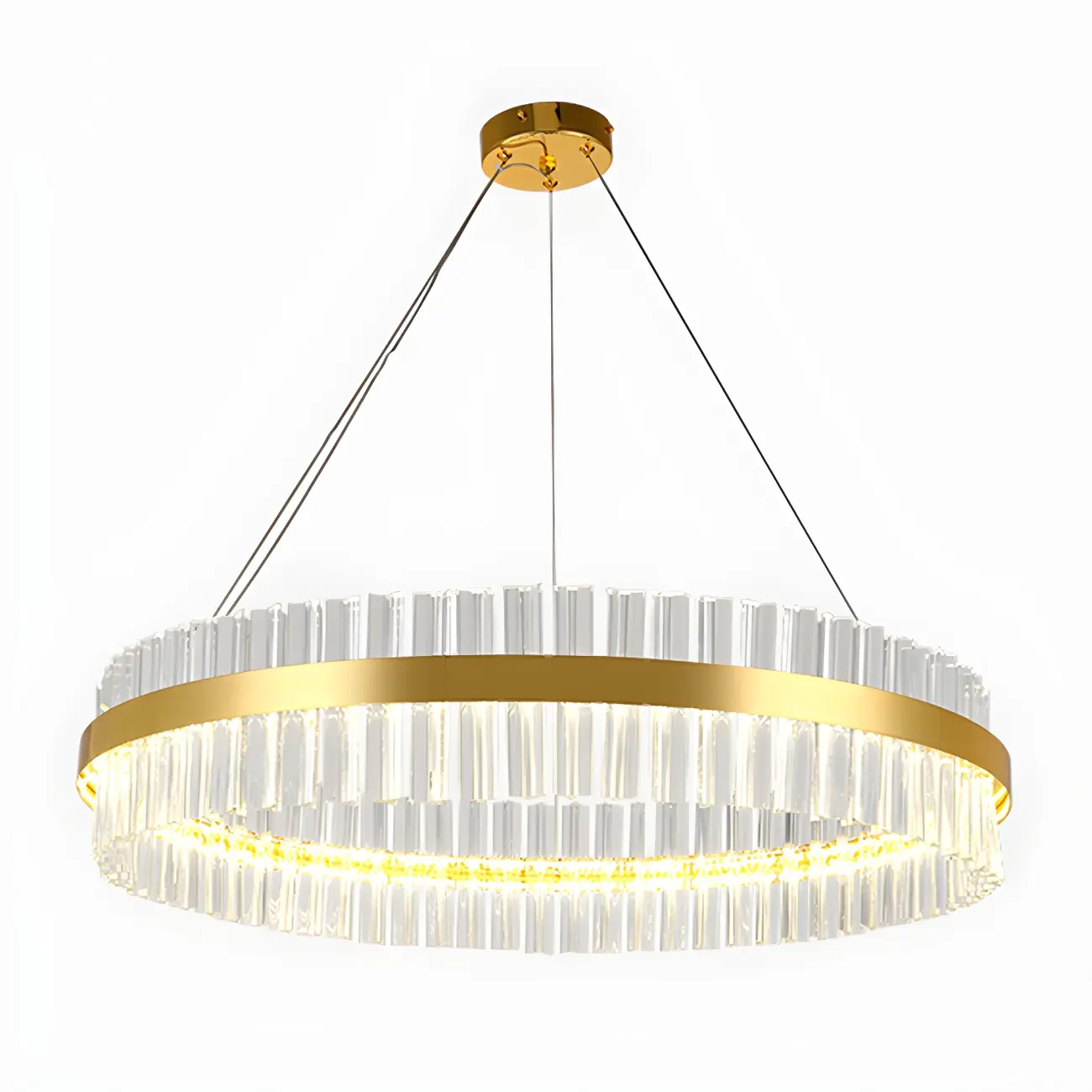 Modern Brass Round Crystal Island Chandelier Image - 5 | homeyfad