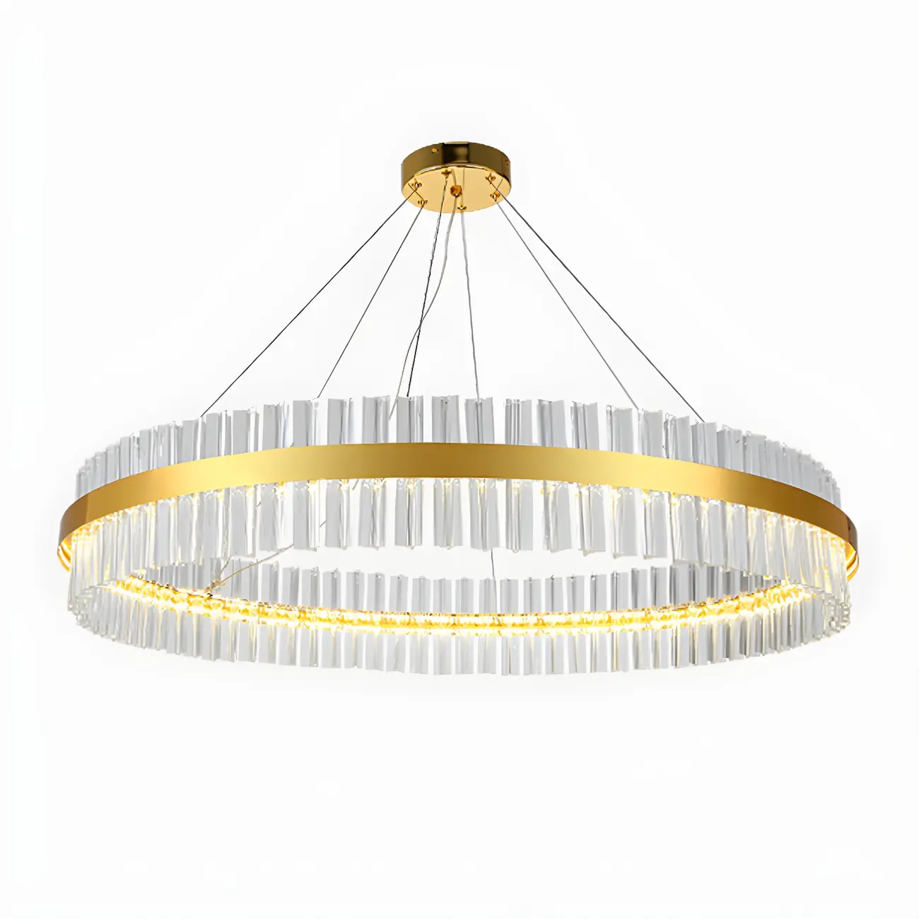 Modern Brass Round Crystal Island Chandelier Image - 7 | homeyfad