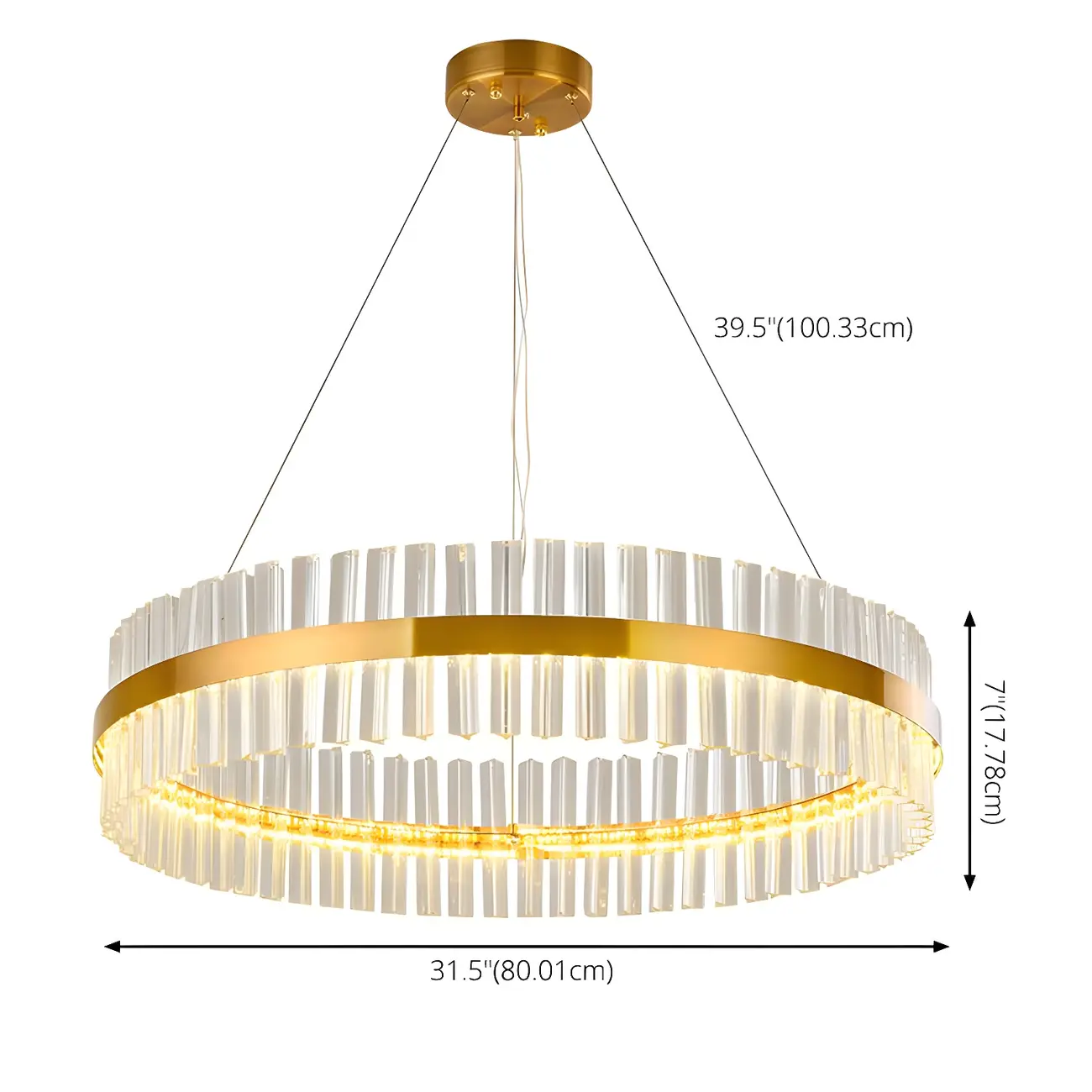Modern Brass Round Crystal Island Chandelier Image - 11 | homeyfad