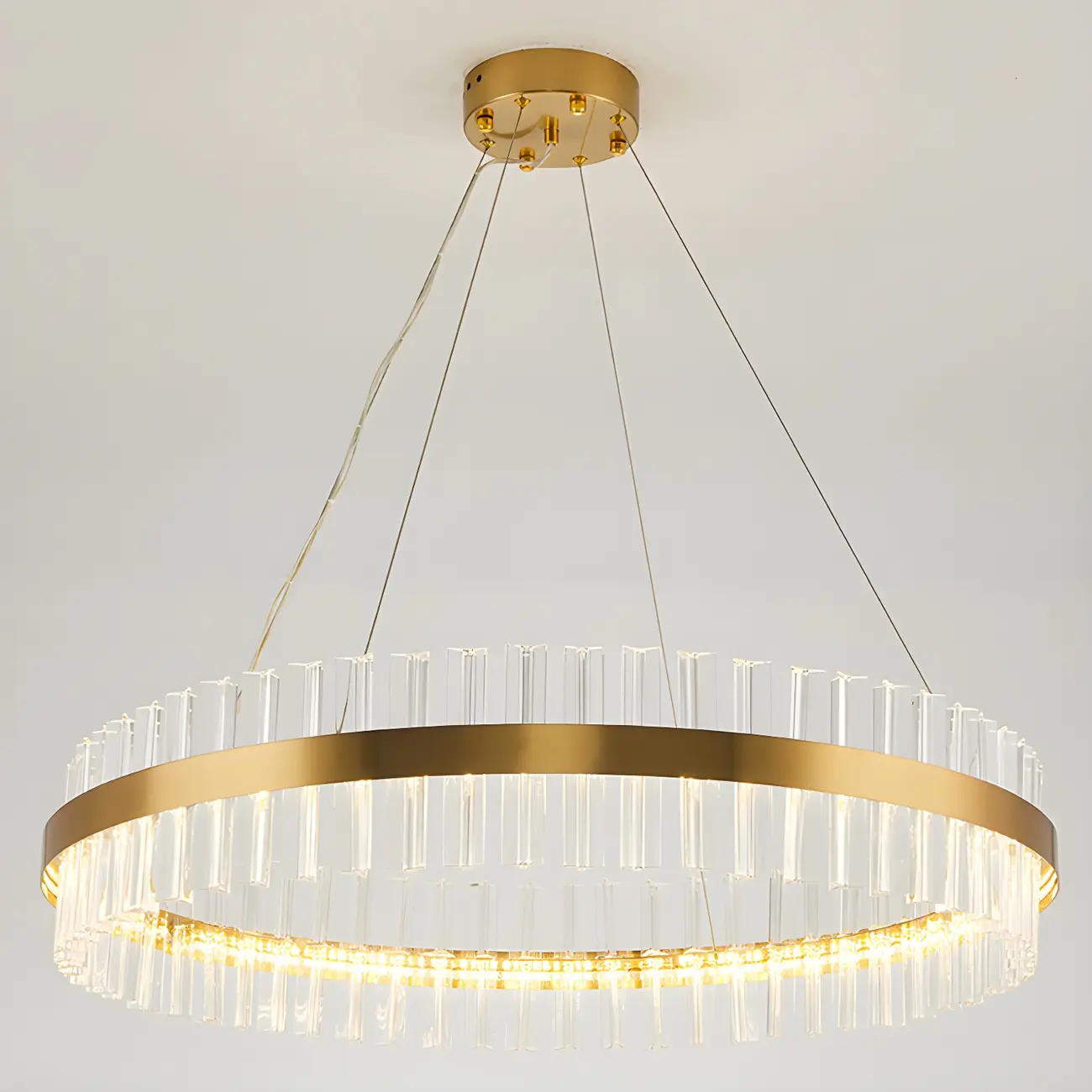 Modern Brass Round Crystal Island Chandelier Image - 12 | homeyfad