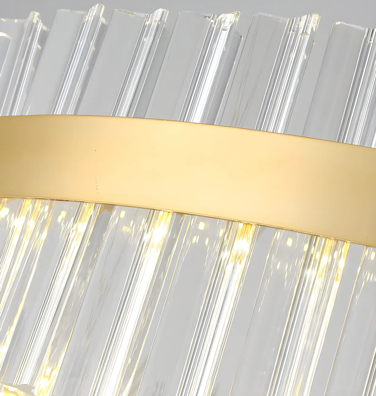 Modern Brass Round Crystal Island Chandelier Image - 15 | homeyfad