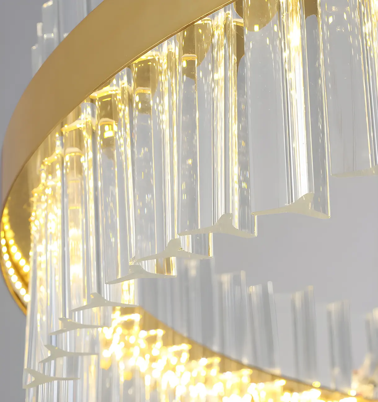 Modern Brass Round Crystal Island Chandelier Image - 16 | homeyfad