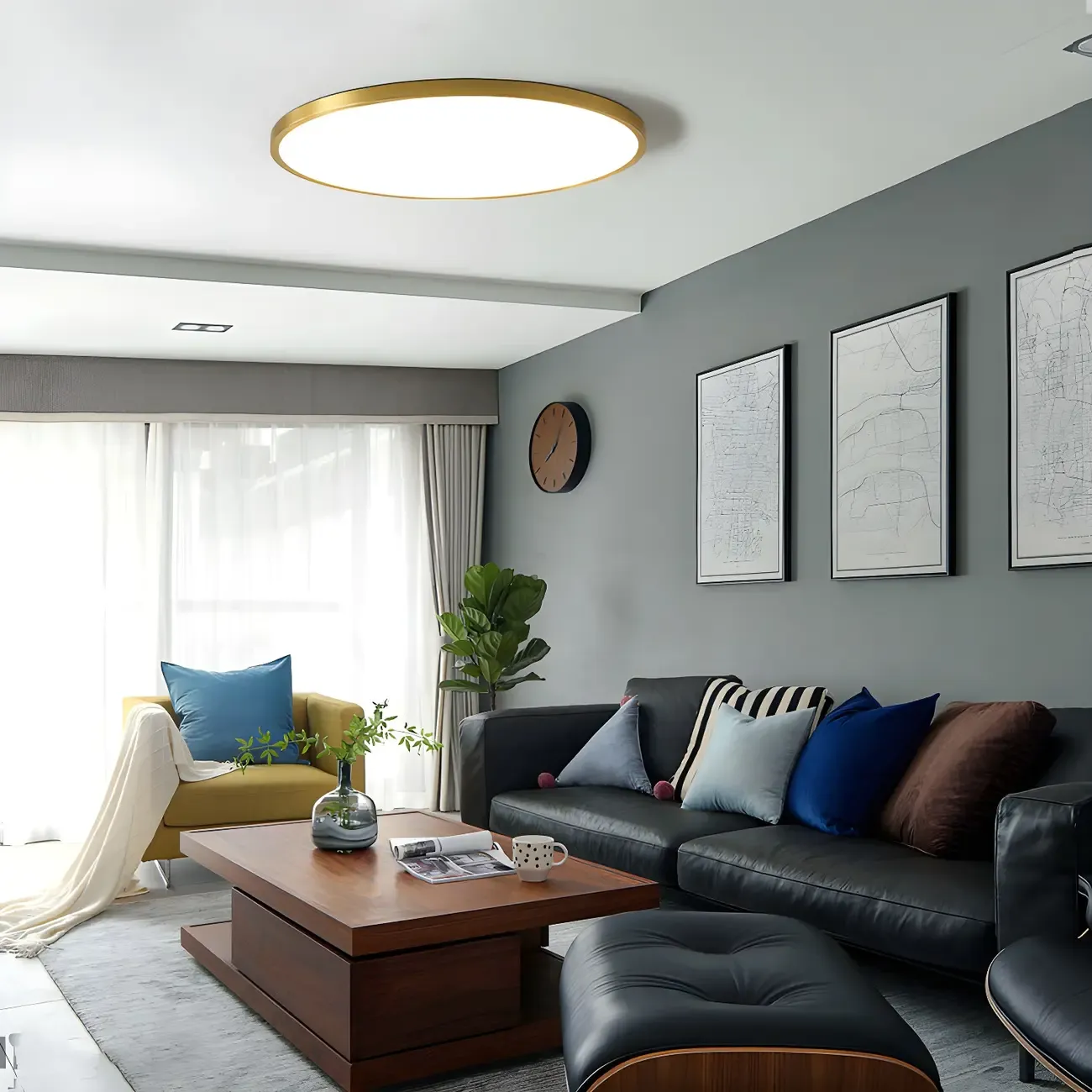Modern Acrylic LED Flush Ceiling Light for Living Room Image - 6