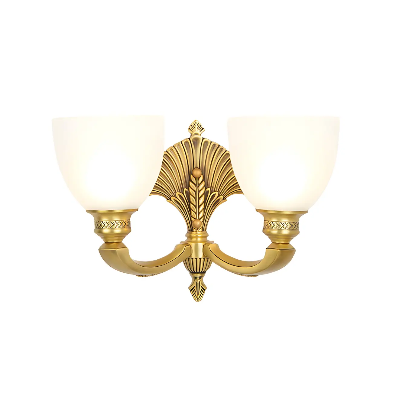 Colonial Bowl Brass Gold Glass Up Wall Light Fixture  Image - 9 | homeyfad