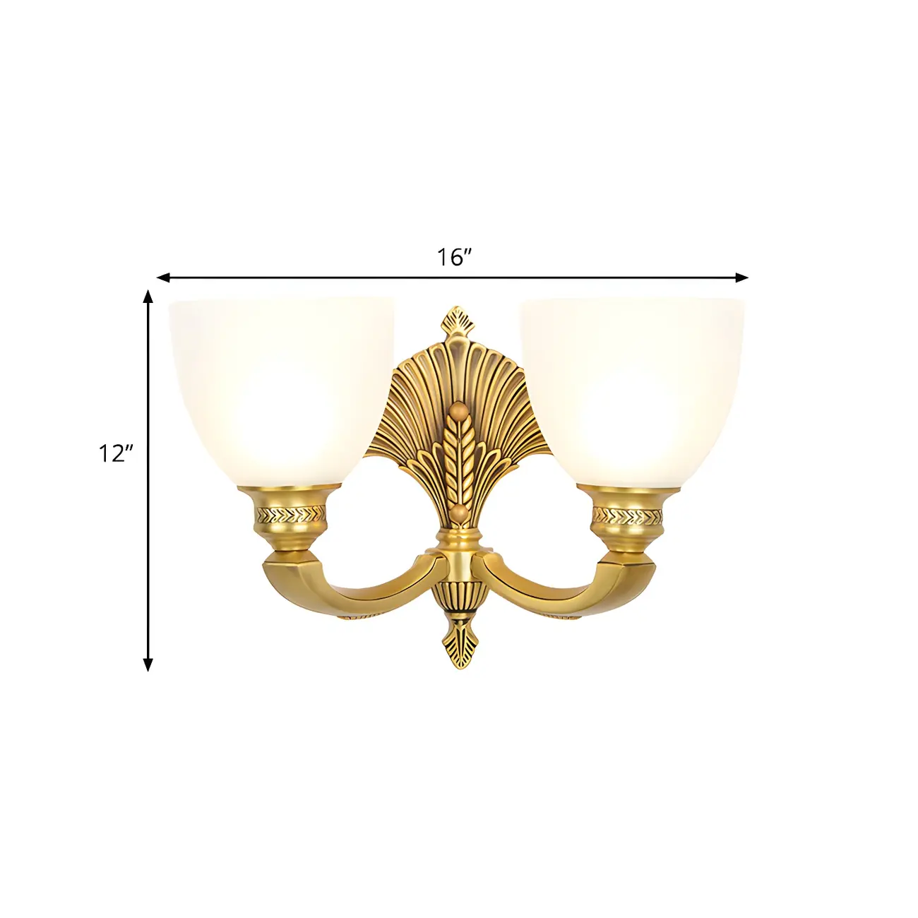 Colonial Bowl Brass Gold Glass Up Wall Light Fixture  Image - 10 | homeyfad