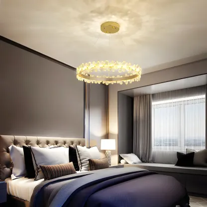 Modern Crystal Ring LED Chandelier for Dining Room Image - 4