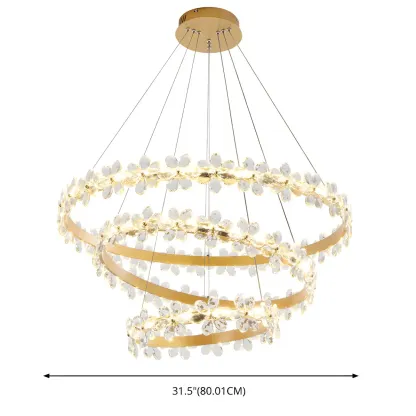 Modern Crystal Ring LED Chandelier for Dining Room Image - 11