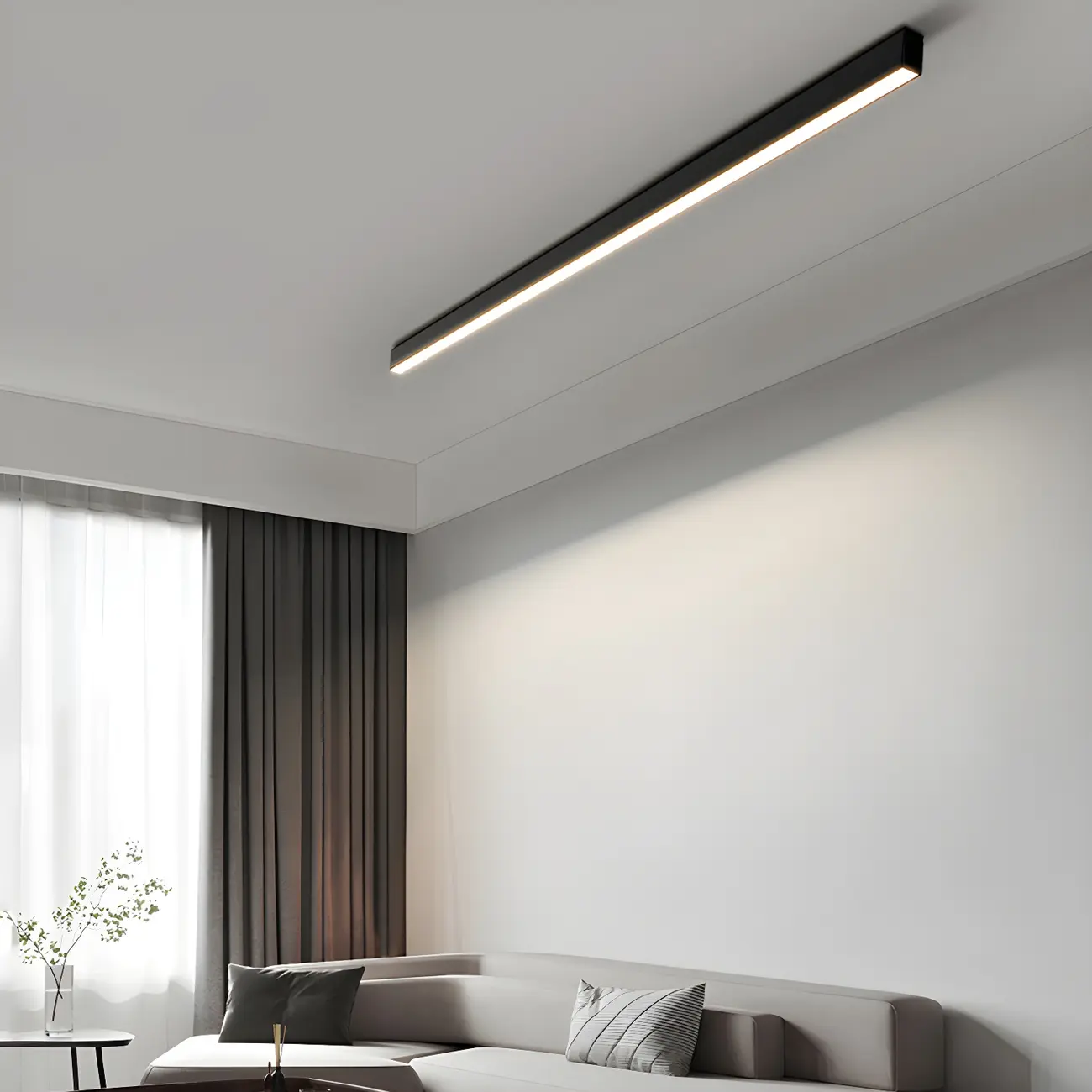 Modern Black Aluminum LED Rectangle Flush Mount Ceiling Light Image - 6 | homeyfad