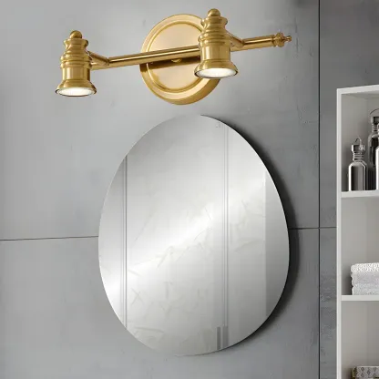 Modern Oval Brass Vanity Light with Warm Light for Bathroom Image - 3