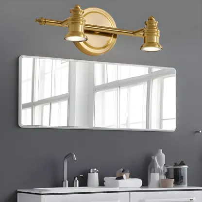 Modern Oval Brass Vanity Light with Warm Light for Bathroom Image - 4