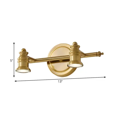 Modern Oval Brass Vanity Light with Warm Light for Bathroom Image - 6