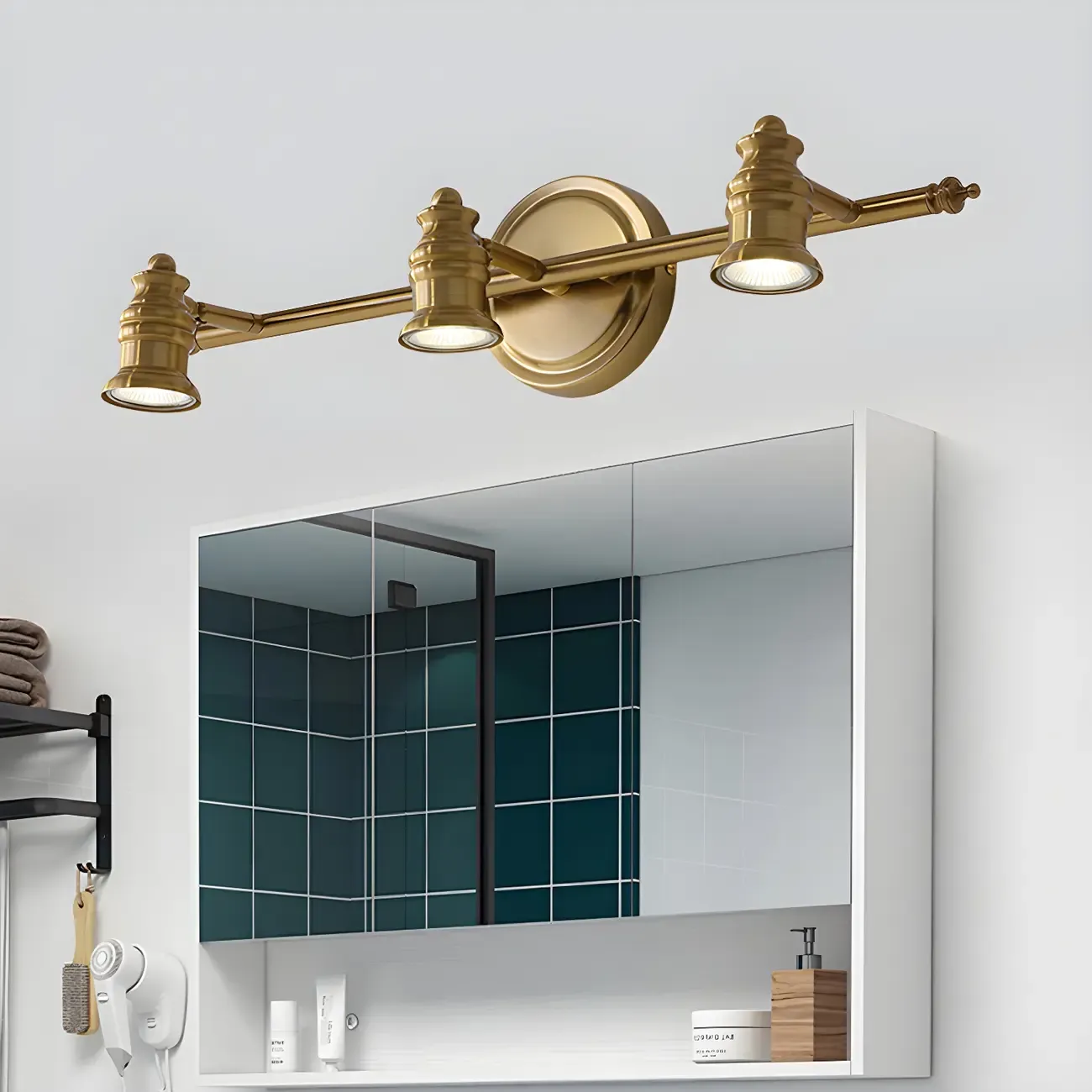 Modern Oval Brass Vanity Light with Warm Light for Bathroom Image - 8