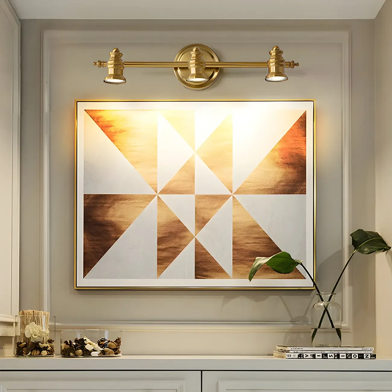 Modern Oval Brass Vanity Light with Warm Light for Bathroom Image - 9