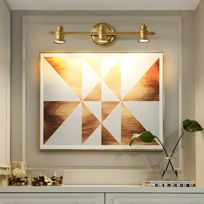 Modern Oval Brass Vanity Light with Warm Light for Bathroom Image - 9