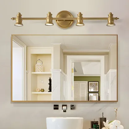 Modern Oval Brass Vanity Light with Warm Light for Bathroom Image - 2
