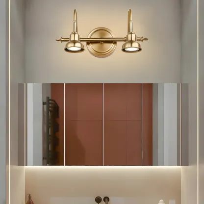 Minimalist Brass LED Vanity Light with Subdued Light for Bathroom Image - 4