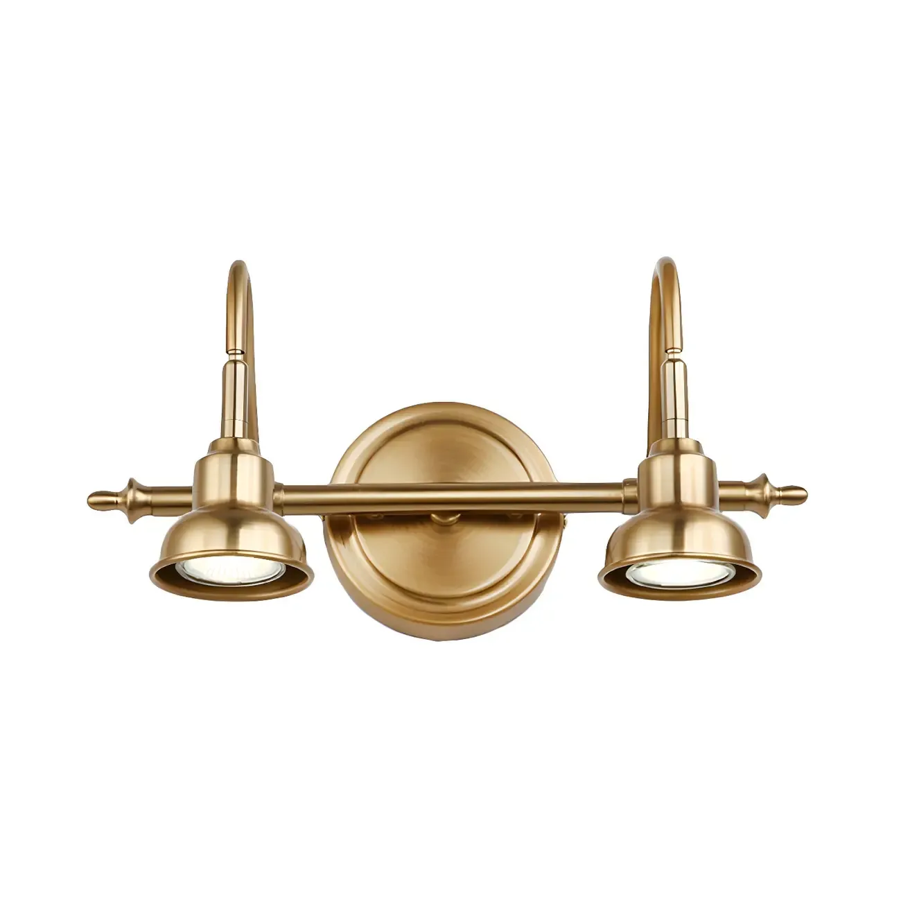 Minimalist Brass LED Vanity Light with Subdued Light for Bathroom Image - 5