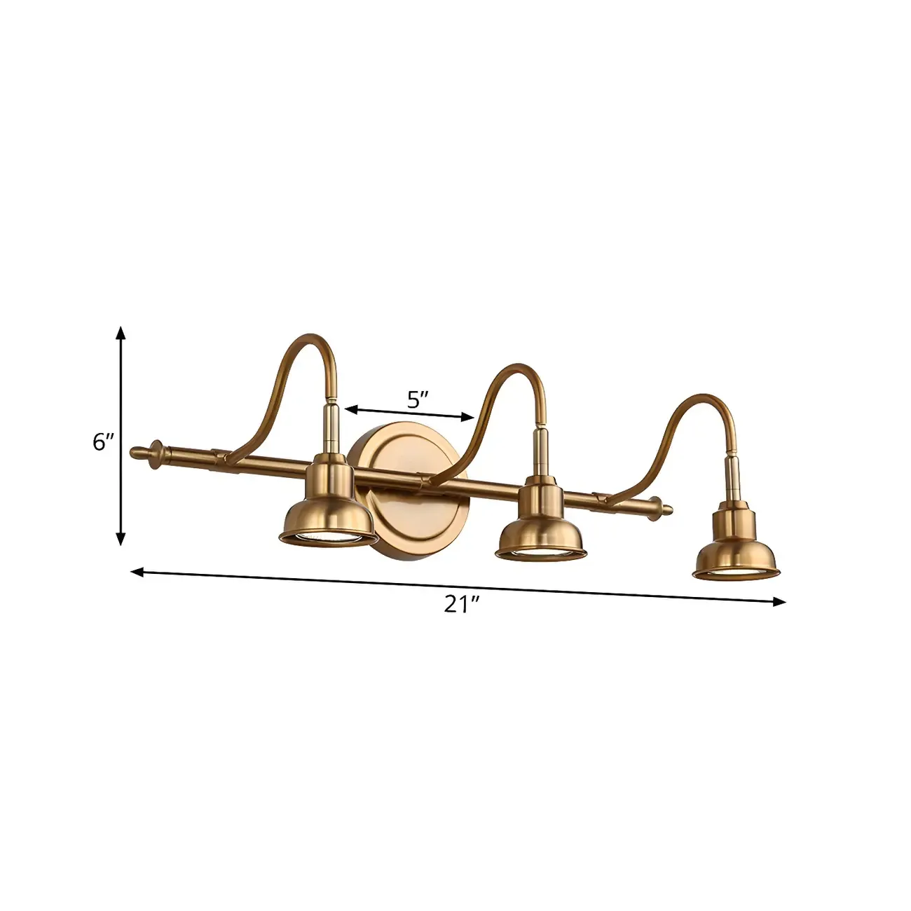 Minimalist Brass LED Vanity Light with Subdued Light for Bathroom Image - 11